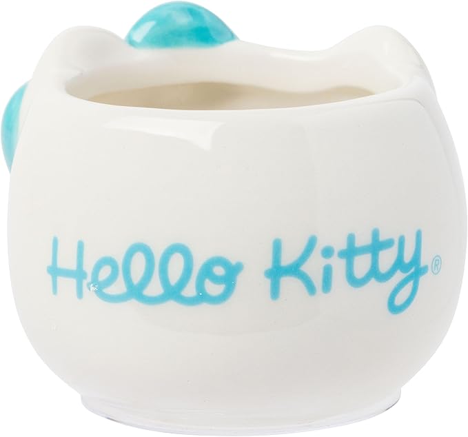 Silver Buffalo Sanrio Hello Kitty Different Color Bows 4 Pack Ceramic 3D Sculpted Mini Cup Set, Perfect as a Sugar, Cream, or Milk Set, 3.5 Ounces