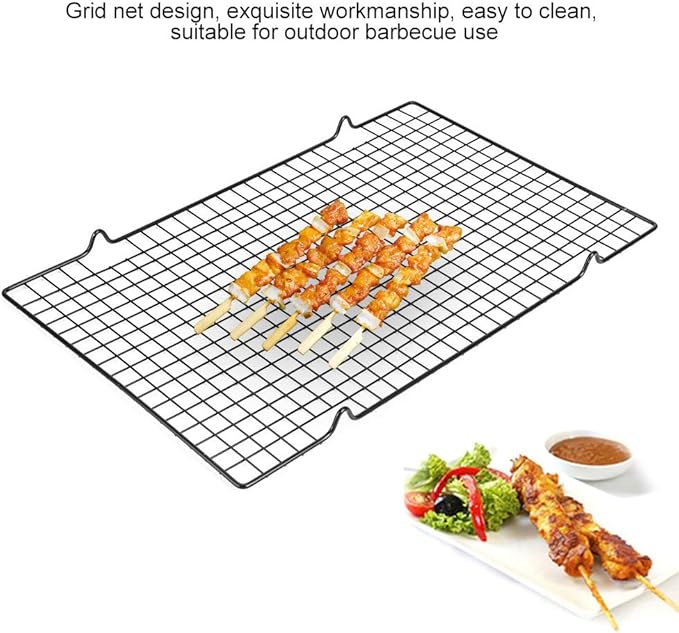 Haofy Stainless Steel Cooling Rack, Nonstick Baking Grid with High Temperature Resistance for BBQ and Versatile Cooking, 15.9x10x0.8 in