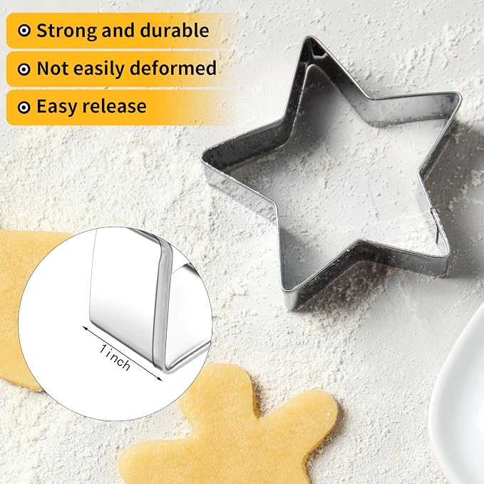 4 PCS Stainless Steel Biscuit Cutters Baby Shower Cookie Cutters, Eid Mubarak Mini Cookie Cutter Set for Baby Shower, Birthday Party, Cake, Handmade Supplies