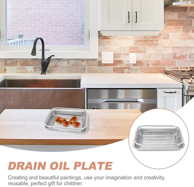Zerodeko Heavy Duty Stainless Steel Baking Sheet with Cooling Rack, Rectangular Oil Draining Basket with Mirror Finish, Multi-functional Bakeware Pan for Frying and Cooling