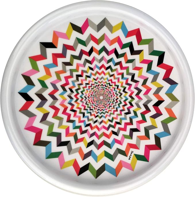 French Bull Lazy Susan Round Rotating Melamine Kitchen Pantry Cabinet Tableware Organizer-Platter, Turntable, Serving, 11-inch, Ziggy