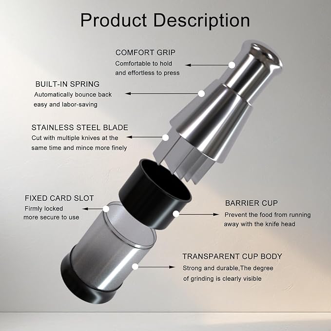 Manual Pressed Chopper,Mini Dicer Food Chopper,Multifunctional Manual Garlic Press,Stainless Steel Hand Food Chopper for Mincing Garlic Press Stainless Steel,1 PCS