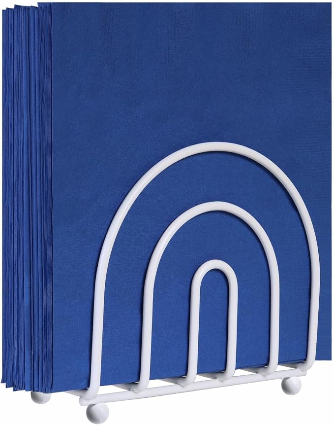 Blue Donuts White Arc Collection Napkin Holder – Napkin Holders for Tables, Modern Napkins Holder, Dining Table Napkin Holders for Kitchen,