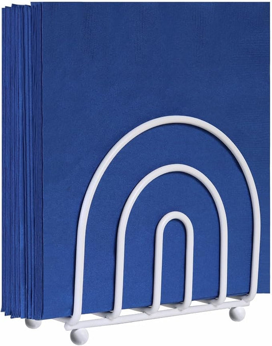 Blue Donuts White Arc Collection Napkin Holder – Napkin Holders for Tables, Modern Napkins Holder, Dining Table Napkin Holders for Kitchen,