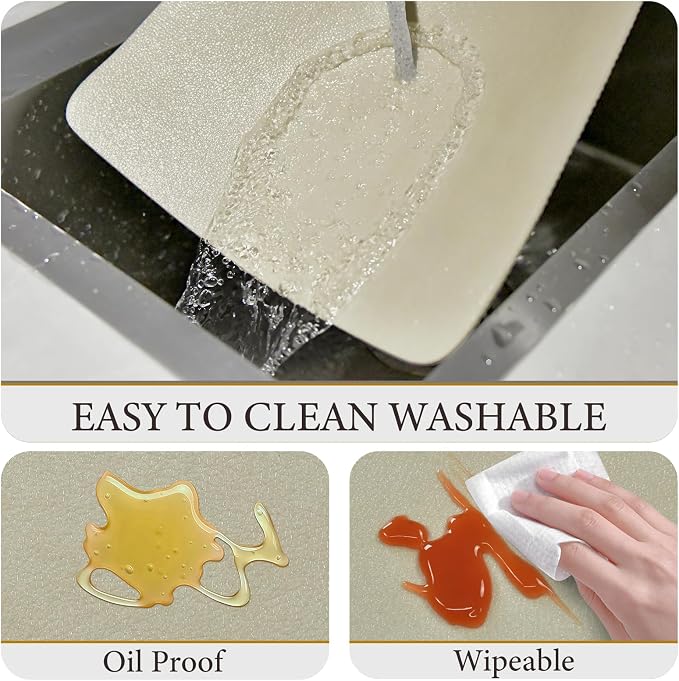 Vinyl Placemats Set of 4-12x17 Inch - Heat Resistant Washable Place Mats Waterproof Non-Slip Wipeable Table Mats for Dining Table Decor, Indoor/Outdoor Plastic Mat
