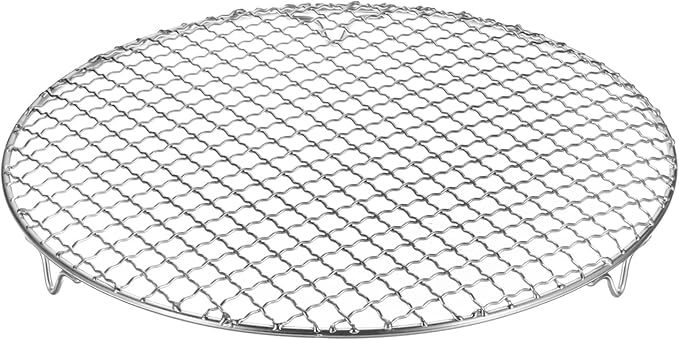 M METERXITY Cooling Rack, 12" Round Stainless Steel Baking Rack with 20mm Legs for BBQ/Cooking/Roasting/Grilling/Steaming/Drying, Wire Cooling Rack for Baking [Silver]