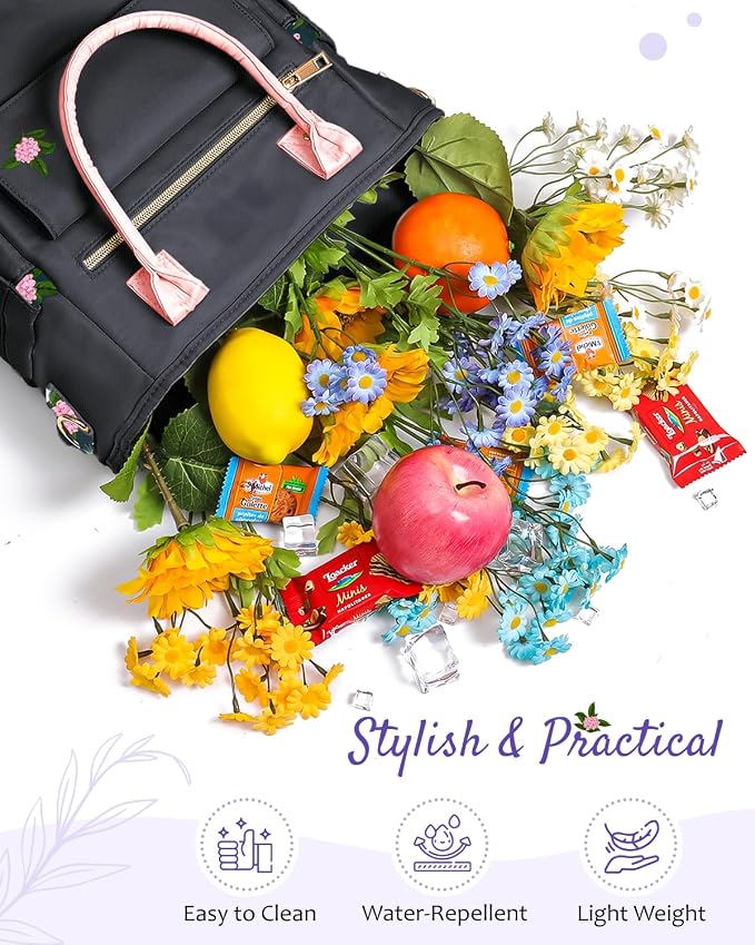GLORIEROO Deluxe Insulated Lunch Box Bag Women - Leakproof Waterproof Cooler with Multi Pockets Removable Strap for Work Picnic - Teacher Mothers Day Christmas Birthday Gifts