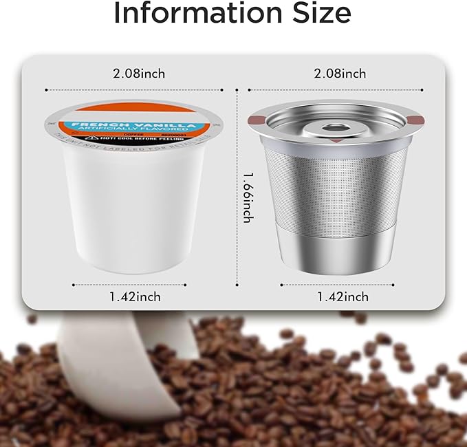 Reusable k Cup Coffee Filters,Universal stainless steel Refillable k Cups Filter Use for Keurig 2.0 and 1.0 Coffee Makers-brewers (2 stainless steel)
