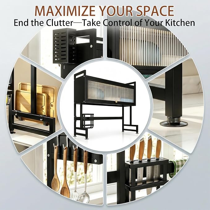 Over the Sink Dish Drainer Drying Rack, Dish Rack Over Sink, Piano Finish, Modern Dish Racks, for Dishes, Glasses, Bowls, and Cutlery