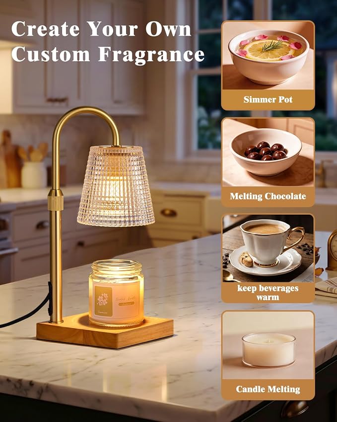Hong-in Candle Warmer Lamp with Timer Dimmer,Christmas Birthday Gifts for Women Mom,House Warming Gifts New Home Room Decor,Vintage Wax Warmer for Scented Wax Jar Candles
