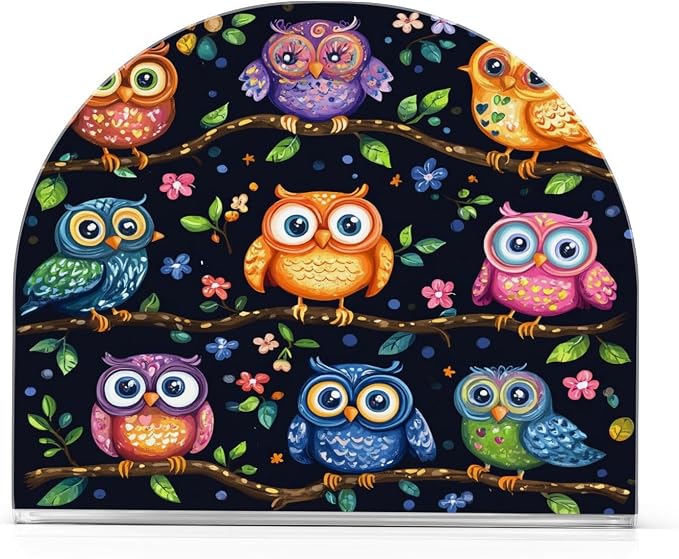 Napkin Holder Acrylic Napkin Holder for Table Kitchen Party Restaurant U Shaped Upright Napkin Dispenser Organizer Vibrant Owls Branches Flowers Spring