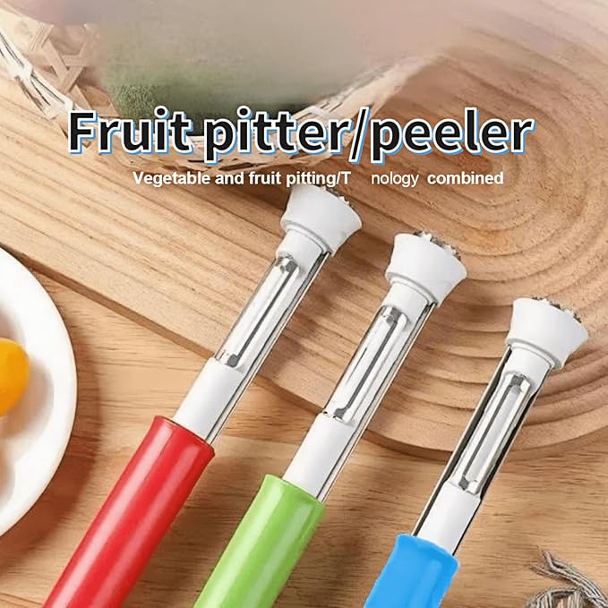 2 in 1 Apple Corer and Peeler Tool - Stainless Steel Fruit & Vegetable Corer, Multifunctional Kitchen Gadget for Apples, Potatoes, and More （Blue）