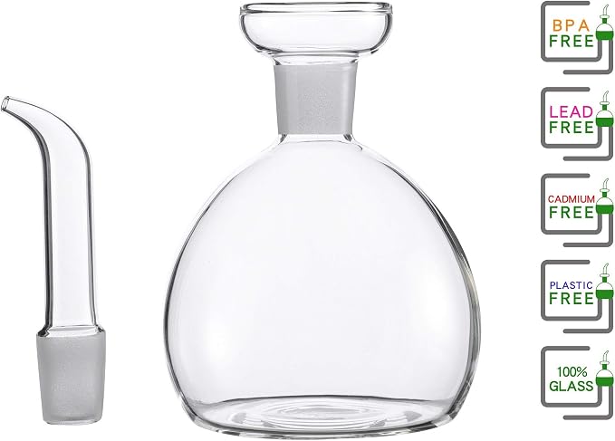 5 oz / 150 ml No Funnel Needed Olive Oil & Vinegar Dispenser Glass Cruet Decanter for Kitchen,Lab glassware seal handicraft Keeps Fresh Longer