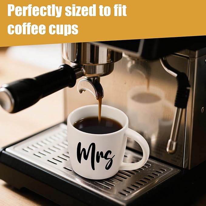 12 oz Mr and Mrs Mug, Ceramic Coffee Mug for the Couple, Ideal Gift for Engagement, Anniversary, His and Hers, Bride and Groom,Wedding Gifts for Couples 2026 - Set of 2 (Black & White)