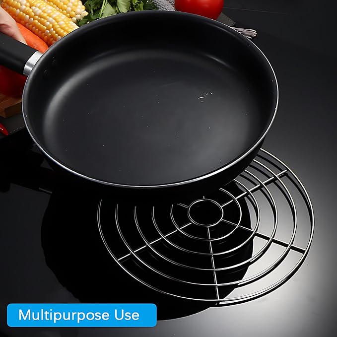 Dia 10.8" Round Cooking Rack Set of 2 Stainless Steel Steamer Rack Grilling Rack Canning Rack Cooling Rack for Baking Canning Cooking (1 PCS,11"/28cm)