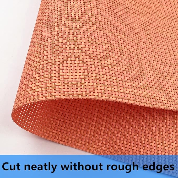 WAZAIGUR Placemats,Easy to Clean Crisscross Woven Vinyl Place Mats Durable Non-Slip Heat Resistant Table Mats,Placemats for Kitchen Table (Orange, 4)