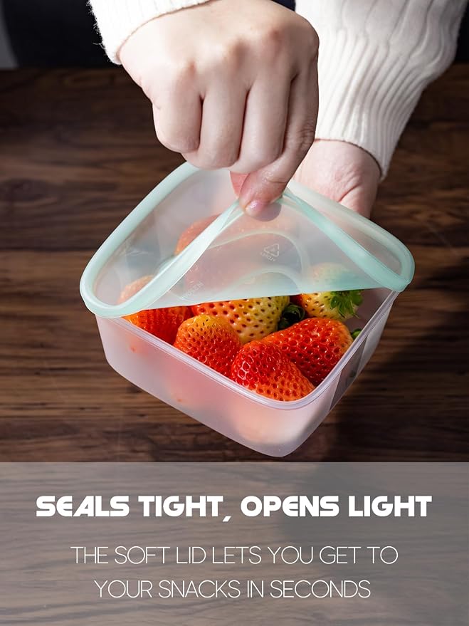 LivLab Mker 20 PCS Food Storage Containers with Lids - Reusable Meal Prep Containers Bpa-Free Freezer Lunch Boxes for Leftovers, Snack, Fruits, Salad - 10Sets | 20 fl oz | 2.5 Cups