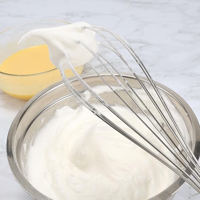 10-Inch Balloon Whisk (16 Pack), Classic Manual Kitchen Egg Beater, Handheld Stainless Steel Whisk for Cooking, Blending, Whisking, Beating and Stirring