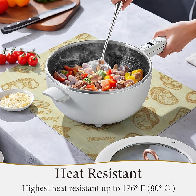 Vinyl Placemats Set of 4-12x17 Inch - Heat Resistant Washable Place Mats Waterproof Non-Slip Wipeable Table Mats for Dining Table Decor, Indoor/Outdoor Plastic Mat