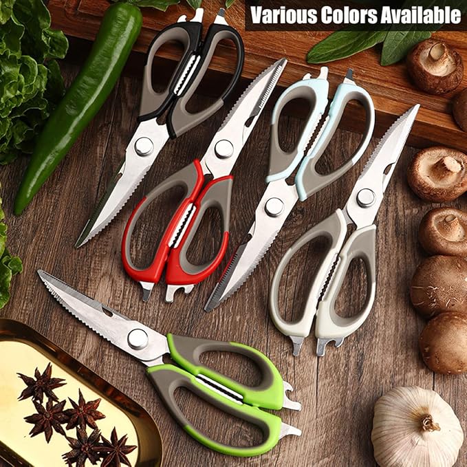 2 Pcs Heavy Duty Kitchen Shears for Food, Come Apart Design & Dishwasher Safe, Multi-function Kitchen Scissors set, Stainless Steel Food Cooking Scissors, No Magnetic Holder