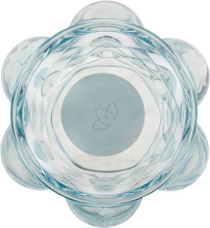 Karma, Lucia Hobnail Votive, Tea Lights Candle Holder, Glass Votive Candle Holders for Table Decorations, Baby Shower, Birthday Party, Weddings and Home Decor, Blue