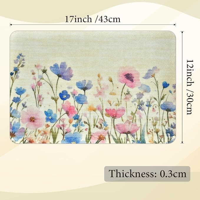 Vinyl Placemats Set of 8-12x17 Inch - Heat Resistant Washable Place Mats Waterproof Non-Slip Wipeable Table Mats for Dining Table Decor, Indoor/Outdoor Plastic Mat
