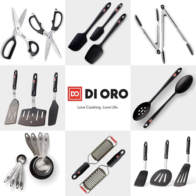 New DI ORO 4-Piece 18/8 Stainless Steel Measuring Cup Set - Easy-to-Read Measurements - For Dry and Liquid Ingredients - Great Kitchen Tools for Cooking and Baking - Dishwasher Safe and Easy to Clean