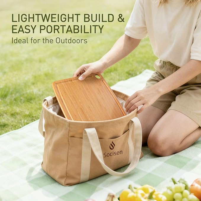 Lightweight Durable Bamboo Cutting Board with Non-Slip Feet, Extra Large Big Wood Cutting Boards for Kitchen with Juice Groove, Wooden Charcuterie & Chopping for Fruit, Vegetables & Cheese