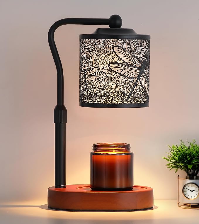 Candle Warmer Lamp with Timer, Dragonfly Candle Warmer Lamp with Jar Candles,Wax Melt Warmer for Housewarming Gift, Birthday Mother's Day Valentines Gifts for Women,Mom,Sister,Bedroom Home Decor