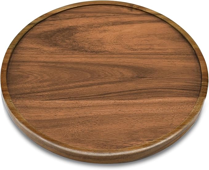 14" Acacia Wood Lazy Susan Organizer Kitchen Turntable for Cabinet Pantry Table Organization