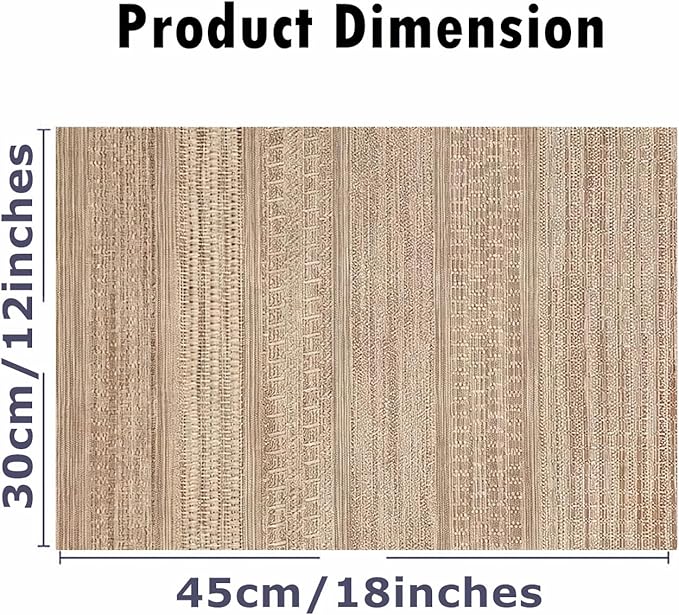 Placemats, Placemats for Dining Table Set of 6, Kitchen Table Mats Heat-Resistant Non-Slip Washable PVC Woven Vinyl Place Mats for Dining Room Table Decoration (Pack of 6, Sandy Gold)