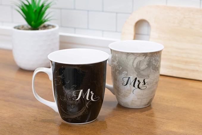 Dicksons Where You Go Mr. and Mrs. Ruth 1:16 18 Ounce New Bone China Coffee Mug Set of 2