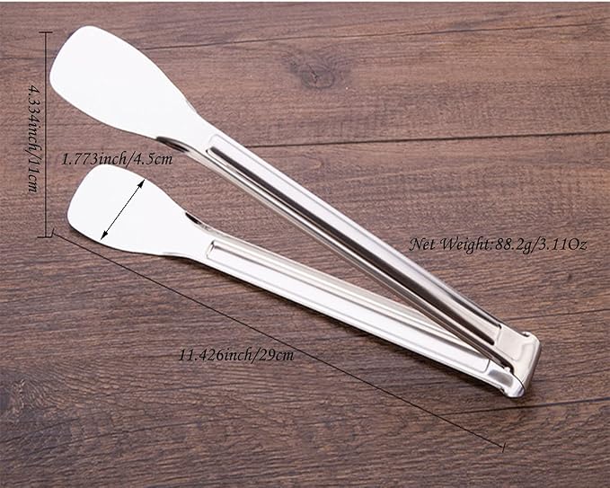 Tenta Kitchen 2Pcs 9-Inch Cooking Tongs, Stainless Steel Serving Tongs for Barbecue, Cooking, Salad, Grilling, Serving and Frying