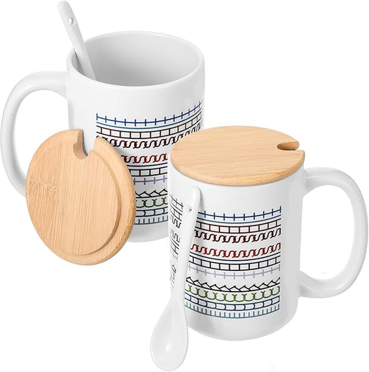 LemonRoad 2 Sets Valentines Day Gifts for Her Hidden Message Coffee Mug, Sarcastic Office Gifts for Work Coworkers Besties Women Men Friends Coffee Lover Birthday 15oz Tea Cup(White)