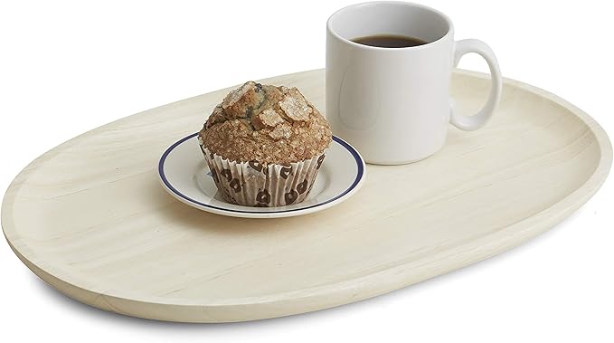 Woodard & Charles 18-Inch Whitwash Oval Tray, Whitewash Wood Extra Large, 12" x 18"
