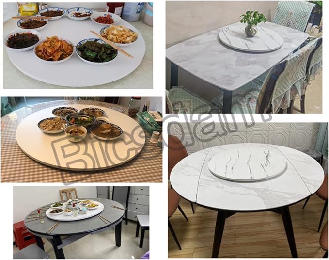 Rotating Round Lazy Susan Dining Table Tray, 20in-36in Wood Dining Table Turntable, 360° Turntable Serving Plate Tabletop Organizer, Hotel Tabletop Service Plate,Large Wooden Turntable Lazy