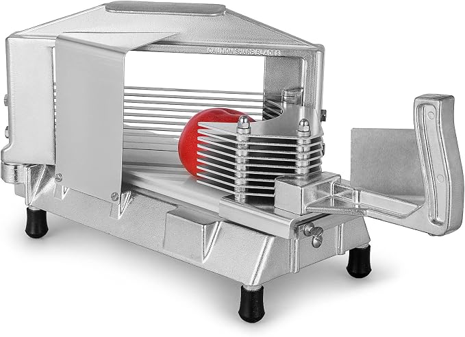 VEVOR Commercial Tomato Slicer, 1/4 inch Tomato Cutter Slicer, Stainless Steel Heavy Duty Cutter Machine, Manual with Non-slip Feet, for Cutting Tomatoes, Cucumbers, Bananas