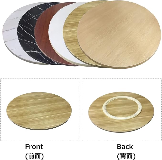 Ø50cm~100cm Lazy Susan Wooden Turntable For Round Dining Table Swivel Serving Plate - Wooden Round Rotating Serving Tray For Kitchen, Smooth Surface, Smooth Rotation, Easy Clean (Color : White-B, Si