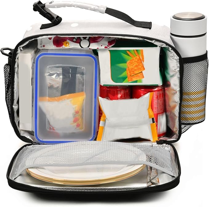 Kcldeci Raccoon Cute Lunch bag, Portable/Reusable Lunch Box for Women/Men/Adult, Insulated Cooler Tote Bag for Work/School/Travel/Picnic