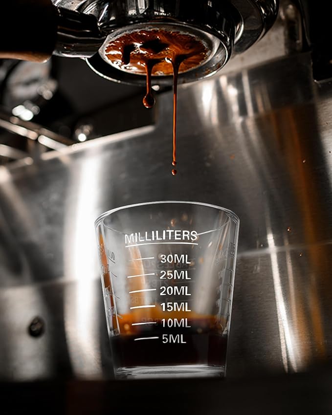 SAIAOKJ Shot Glasses Measuring Cup Set 6 Pack Espresso Shot Glasses Liquid Heavy Glass 26-Incremental Measurement 1 OZ, 2 TBS, 6 TSP, 30 ML Kitchen Tools(White)