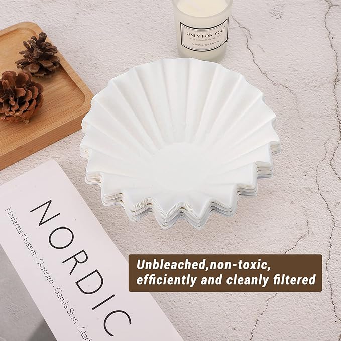 EUSOAR Mini Coffee Filters, 1-2 Cup Pack of 50 Small Size Disposable White Unbleached Replacement Basket Coffee Filters Paper Sheets, for Home Commercial Dripper Pour Over and Drip Coffee Makers