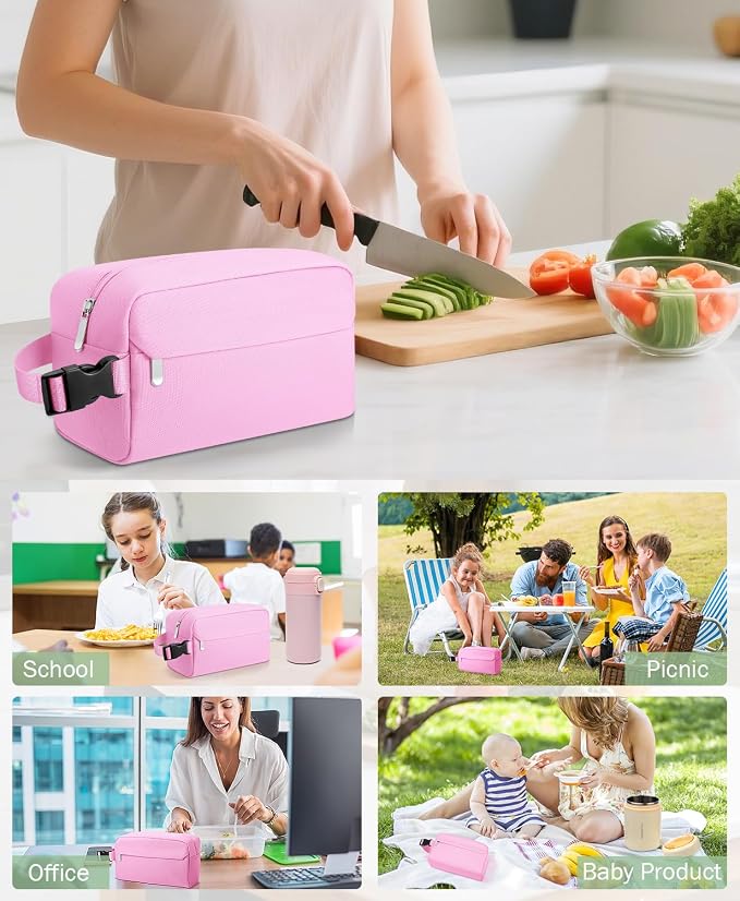 Freezable Lunch Bag, Freezable Snack Bag for Travel Work School, Small Insulated Lunch Box for Adults, Kids Mini Cooler Lunch Box with Ice Pack