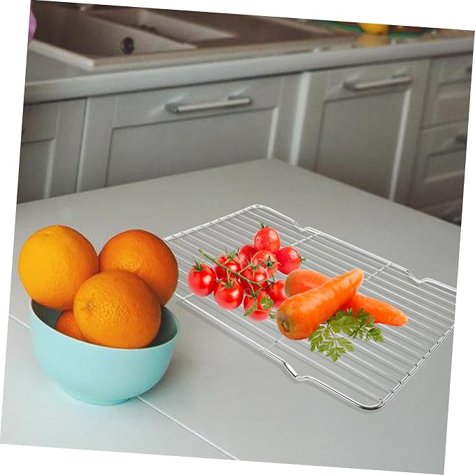 Healifty Stainless Steel Cookie Cooling Rack Non-Slip Baking Rack for Bread and Baked Goods Oven Safe ¾ Height for Home Baking and Cooking