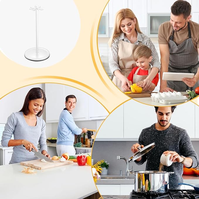 Kitchen Countertop Utensil Holder, 360 Degree Rotating Kitchen Flatware Organizer Holder, Rotating Kitchen Utensil Storage Hanger For Countertop, Flatware Organizer Rack For Spatulas