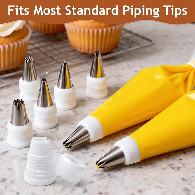 12 Pack Piping Bag Couplers, Standard Plastic Couplers for Piping Tips and Icing Nozzles
