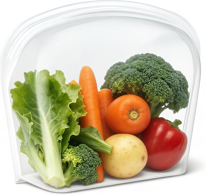 Reusable Silicone Food Storage Bag, Extra Large 124oz/3500ml Stand Up Sandwich Containers Leakproof for Oven, Microwave, Sous Vide & Freezer Bags for Meal Prep BBQ Camping Picnic Organization