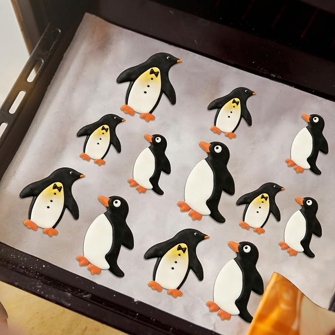4 Pcs Penguin Cookie Cutters Set, Stainless Steel Arctic Animal Cookie Cutters Shapes Penguin Biscuit Cutters Molds for Baking Homemade Treats Birthday Party Supplies