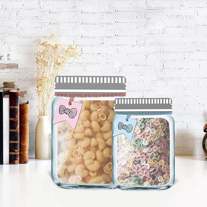 20 Pcs Mason Jar Bags Cute Reusable Food Storage Zipper Bags Leak-Proof Airtight Sealed for Kitchen Travel Camping