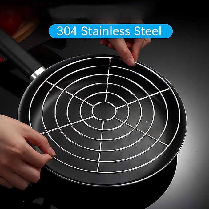 Dia 10.8" Round Cooking Rack Set of 2 Stainless Steel Steamer Rack Grilling Rack Canning Rack Cooling Rack for Baking Canning Cooking (1 PCS,11"/28cm)