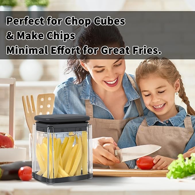 French Fry Cutter, Solucky Potato Onion Cutter, Professional Homestyle Vegetable Chopper Dicer, Great for Potatoes Carrots Cucumbers Zucchini Peppers 3/8 inch Blade(Only 1 Blade)